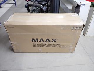 Maax Fiberglass White Shower Base Bathtub, 59 7/8"x 30"x 20 1/8", Model 148040-R-000-002-295.