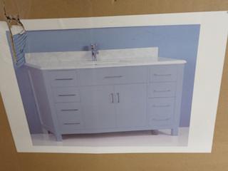 Carrera Vanity in Dove Grey 48", Model CR-48DG, *Damaged*.
