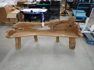 Teak Root Bench, Approximately 80"x 15"x 37".