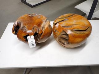 (2) Teak Root Balls, Approximately 16"D x 12".