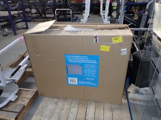 48" Edinburgh White Vanity c/w Cultured Marble Top, *Damaged*.