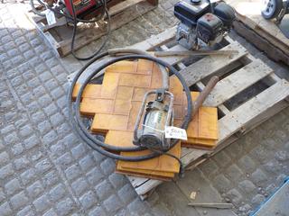 (3) Embossing Art Concrete Stamping Moulds and Dunrite Electric Concrete Vibrator, Model # 1160 A3.