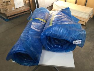 (2) Partial Rolls of Plastic Bubble Wrap 4' Width.
