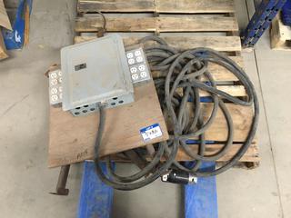 Electrical Panel Box Mounted on Stand w/ 125/250 VAC Wire.