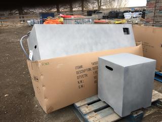 Rectangle Patio Fire Table c/w Side Table, Model TM19093.