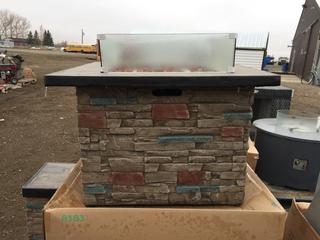 Rectangle Patio Fire Table c/w Side Table, Model TM181106.