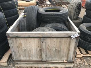 (8) Kumho KRT 02 Trailer Tires 235/75 R17.5. *No Rims, Includes Wooden Crate*.