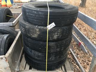 (2) Michelin Trailer Tires w/Rims & (3) No Rims 11R24.5.