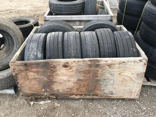 (8) Michelin XTE Trailer Tires 235/75 R17.5. *No Rims, Includes Wooden Crate*.