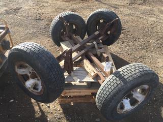 (2) Yard Trailer Axles with Wheels and Springs.