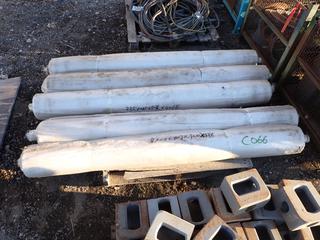 (5) Rolls of Poly 6' Width and Charcoal Divider Screen 24" x 48".