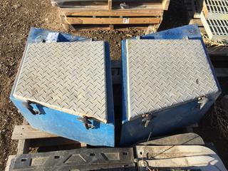 (2) Steel Under Mount Tool Boxes 18" x 22" x 13" Ea.