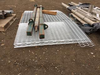 Steel Grating, Approximately 4' x 8' and (3) Steel Spreader Bars, Approximately 70" - 80".