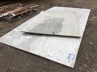 Steel Plate 5/32" x 10' x 5', Steel Plate 1/4" x 62" x 4'.