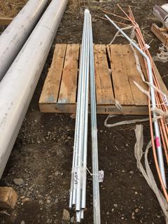 Quantity of 3/4" x 10' Steel Conduit and 1/2" Threaded Rod 10' Length.