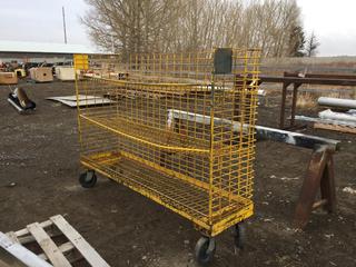 Metal Racking on Wheels 6'7" x 20"D.