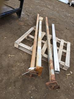 (3) 8' Stemco Steel Jack Posts STM-1, (1) Aluminum Jack Post.