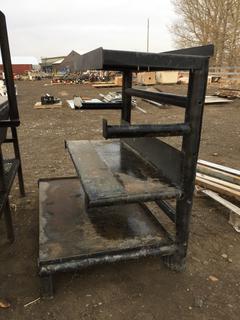 Steel 3 Tier Shelf, Approximately 36" x 58" x 55"H.