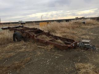 Steel Trailer Frame 20'L  c/w 2 5/16" Hitch and Wrangler Tires LT245 / 75 R16. *Tires Flat*