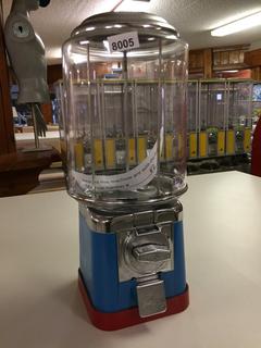 Northern Beaver Gumball Machine (Blue). Approximately 18"H x 7"L. *Note: Keys For This Machine Are In Office