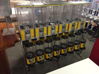 Northern Beaver Candy, Toy, & Gumball Machines. Approximately 63"H x 65 1/2"L. *Note: Keys For This Machine Are In Office