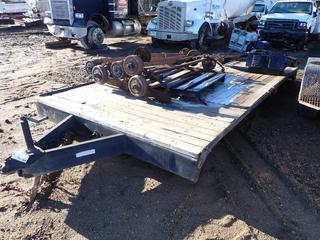 16 Ft. x 8 Ft. 3 In. Trailer Deck w/ Neck And 2 5/16 In. Ball Hitch, c/w (6) Assorted Axles, *Note: Trailer Has No VIN, Axles or Wheels, Parts Only Unit* **Buyer Responsible For Load Out**