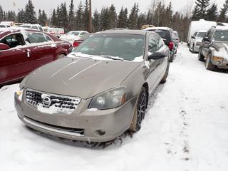 2005 Nissan Altima 4-Door Sedan, V6 3.5L Gas Engine, Auto Trans., 215/55R16 Tires, VIN 1N4BL11E85C388073, *Note: Running Condition Unknown* **Buyer Responsible For Load Out**