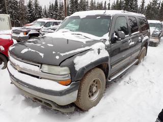 2002 Chevrolet Suburban SUV, 4x4, 5.3L Engine, Auto Trans., 265/75R16 Tires, VIN 1GNFK16Z22J279035, *Note: No Key, Parts Only* **Buyer Responsible For Load Out**