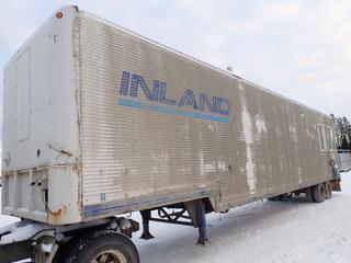 1985 Manac 53' T/A Van Semi Trailer, Converted to Mobile Office, 255/70R22.5 Tires, VIN 2M5921466F1012882, Contents Included, *Note: Landing Gear Damaged, Repairs Needed* **Buyer Responsible For Load Out**