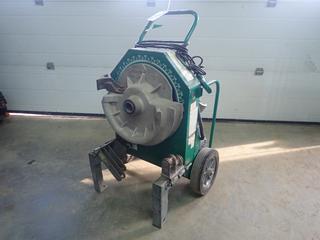 Greenlee Model 555 16A 60Hz 120V 1/2in - 2in Cap. Electric Conduit Bender C/w (2) Greenlee IMC And Rigid Conduit Bending Shoes And Pacific Scientific 1hp Motor. SN AAJ5795RB