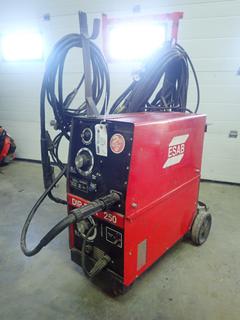 ESAB Dip-Pak 250 208/230V Single Phase Welder C/w Qty Of Welding/Ground Cable And ESAB Model AH20-P Mig Gun. SN D1301159, PN 13466090