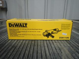 Dewalt Model D28114N HD 4 1/2in/5in 120V Small Angle Grinder w/ 5/8in - 11 Spindle. SN 128790  *Unused*