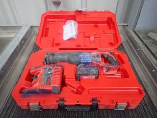 Milwaukee Sawzall 18V Reciprocating Saw C/w (1) 18V Battery And (1) 18V Battery Charger. SN B58AD08480193