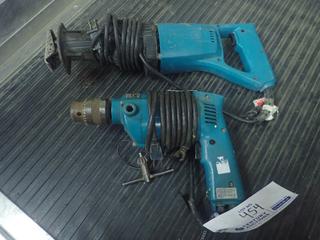 Makita JR3000V 120V Reciprocating Saw C/w Makita DP5700 115V 16mm Drill