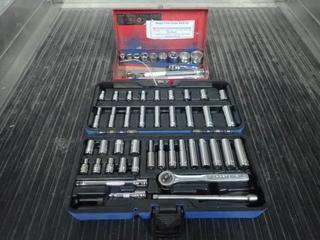 Jet and Wrighttool Socket Sets C/w 1/4in Dr 3/16in - 1/2in And 4mm - 12mm Metric/Imperial Socket Set And 3/8in Dr Imperial Socket Set