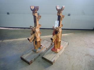 (2) Simplex Model CR321B Cable Reel Jacks w/ 20-Ton Top Cap. And 10-Ton Side Cap.