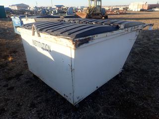 78in X 68in X 38in Portable Sloped Waste Receptacle Bin w/ Lifting Hook