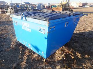 78in X 68in X 38in Portable Sloped Waste Receptacle Bin w/ Lifting Hook