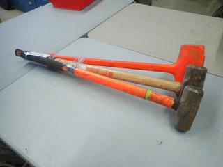 (2) Sledge Hammers C/w (1) Rubber Mallet