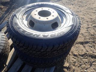 (2) Goodyear Wrangler LT235/80 R17 Tires w/ 8-Bolt Dually Rims