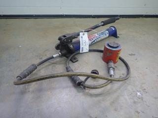 Williams Hydraulic Hand Pump C/w Hose And Hydraulic Ram