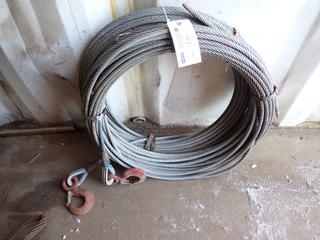 (2) Galvanized Cables w/ Hooks, Length Unknown