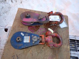 (2) Mckissick 8-Ton Snatch Blocks C/w Swivel Shackles