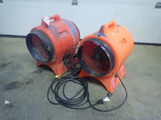(2) Allegro Model 9539-12 115V Air Movers. SN 260187 *Note: Plastic Cracked Off On (1)*
