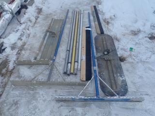 Qty Of Concrete Rakes, Floats And Broom Heads