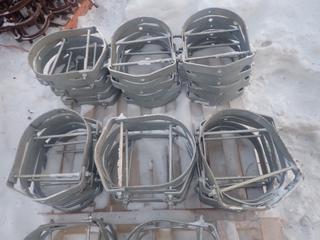 Qty Of 12in Galvanized Steel Pipe Hangers