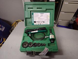 Greenlee Model 7306SB Slug Buster Knockout Punch And Driver Set C/w Greenlee 767 Hydraulic Hand Pump, 1/2in Up To 2in Dies And Greenlee 747 Hydraulic Ram