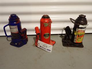 Qty Of (3) Assorted 12-Ton Hydraulic Bottle Jacks *Note: No Jack Handles*