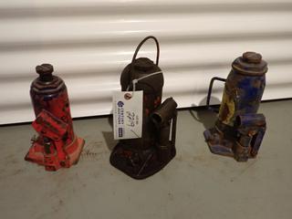 (2) 12-Ton And (1) Unknown Size Hydraulic Bottle Jacks *Note: No Jack Handles*