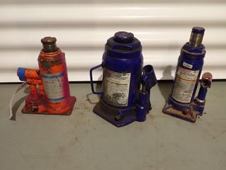 (1) 6-Ton, (1) 8-Ton And (1) 20-Ton Hydraulic Bottle Jacks *Note: No Jack Handles*